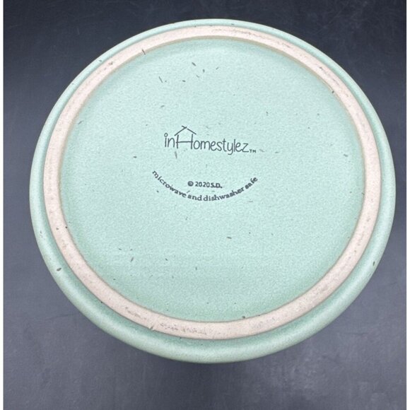 In Homestylez Ceramic Green Speckled Bunny Rabbit Canister Jar 4” Farmhouse - Picture 8 of 10